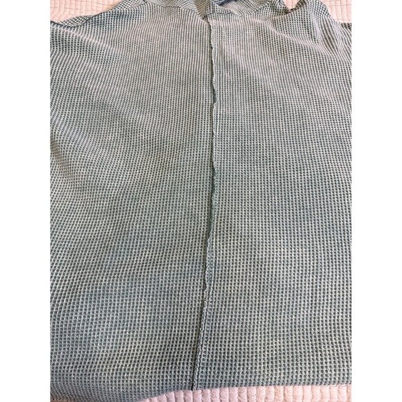 Womens Sage Green Beachy Lightweight Waffle Knit Henley Hoodie Indie Oversized - Picture 9 of 10